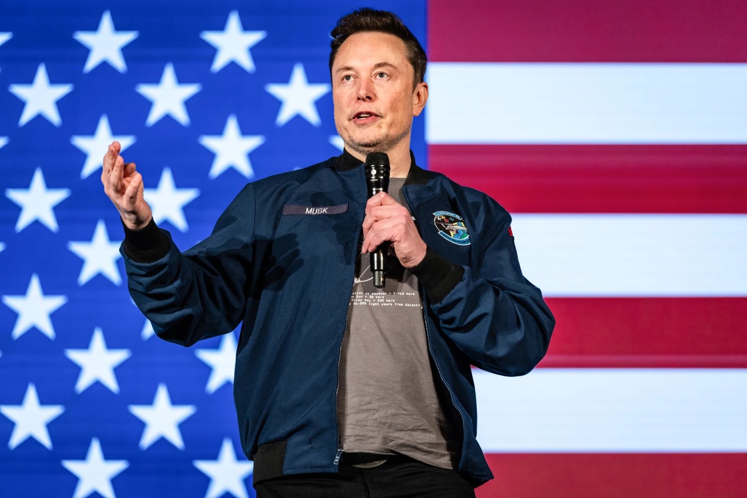 Elon musk giving a speech