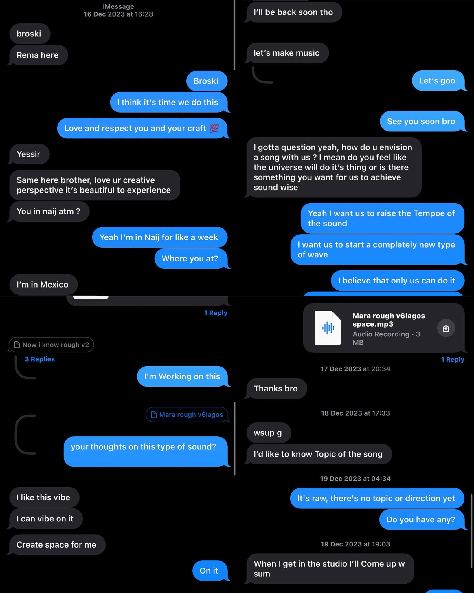 Omah Lay drops screenshot chat with Rema